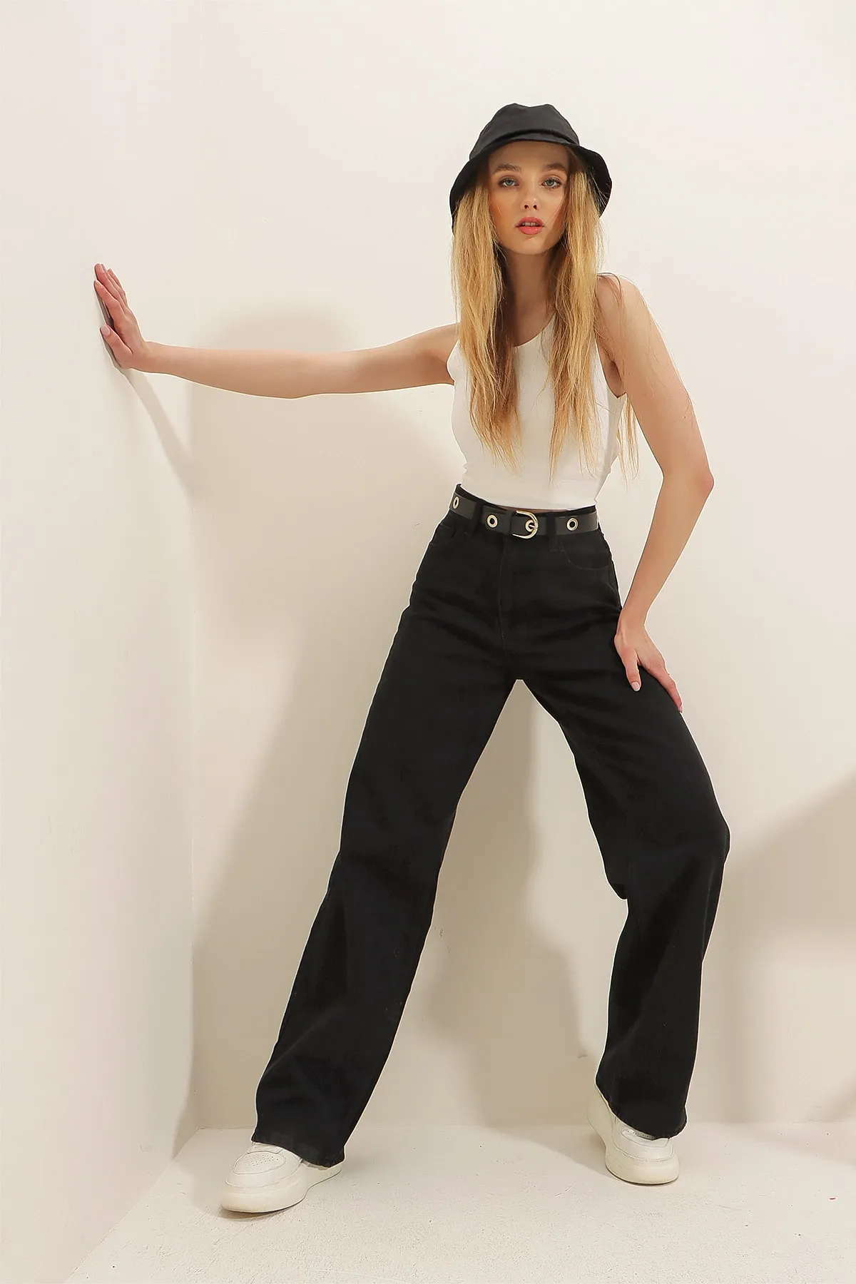 Trend Alaçatı Stili  Jeans - Schwarz - Wide Leg