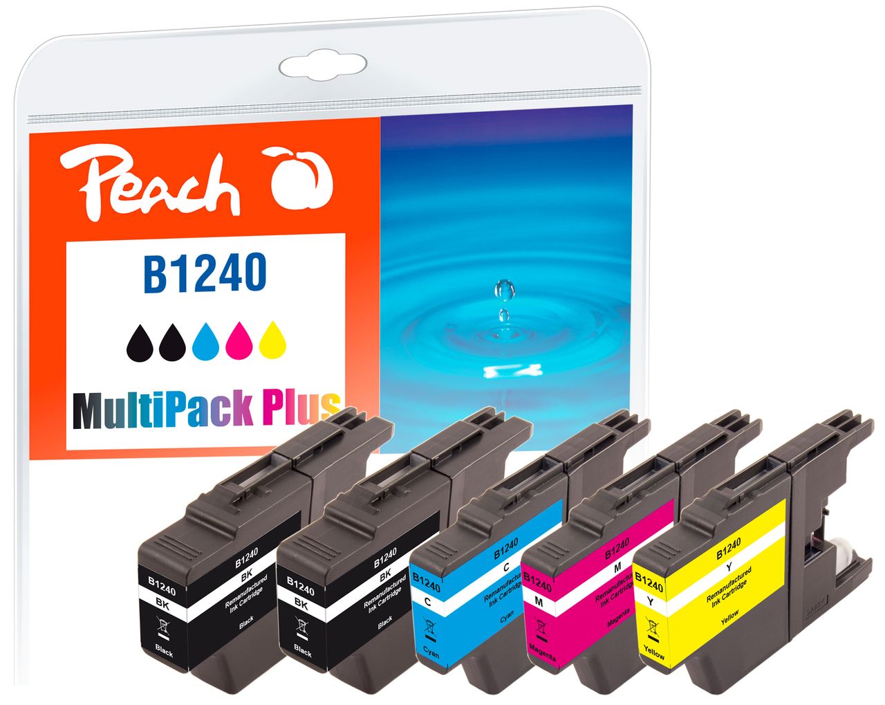 Peach Spar Pack Plus Tintenpatronen ersetzt Brother LC-1240VALBP