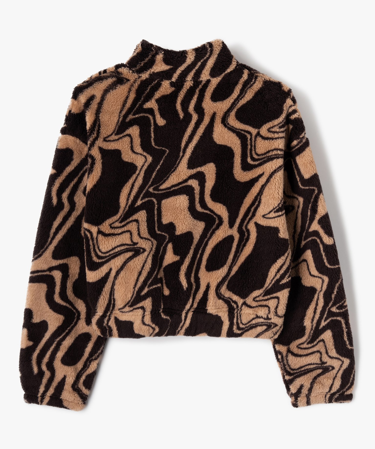 Sweat court en maille peluche fille imprime | GEMO