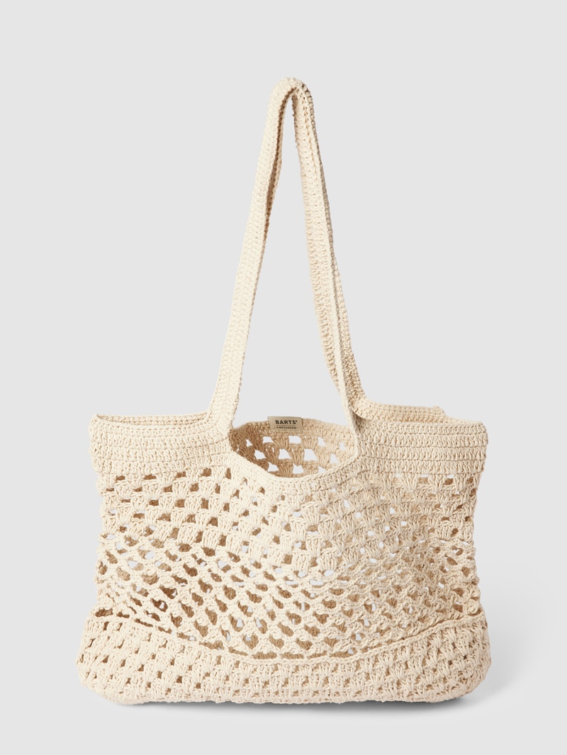 Shopper mit Lochmuster Modell 'Oceanz' in ecru