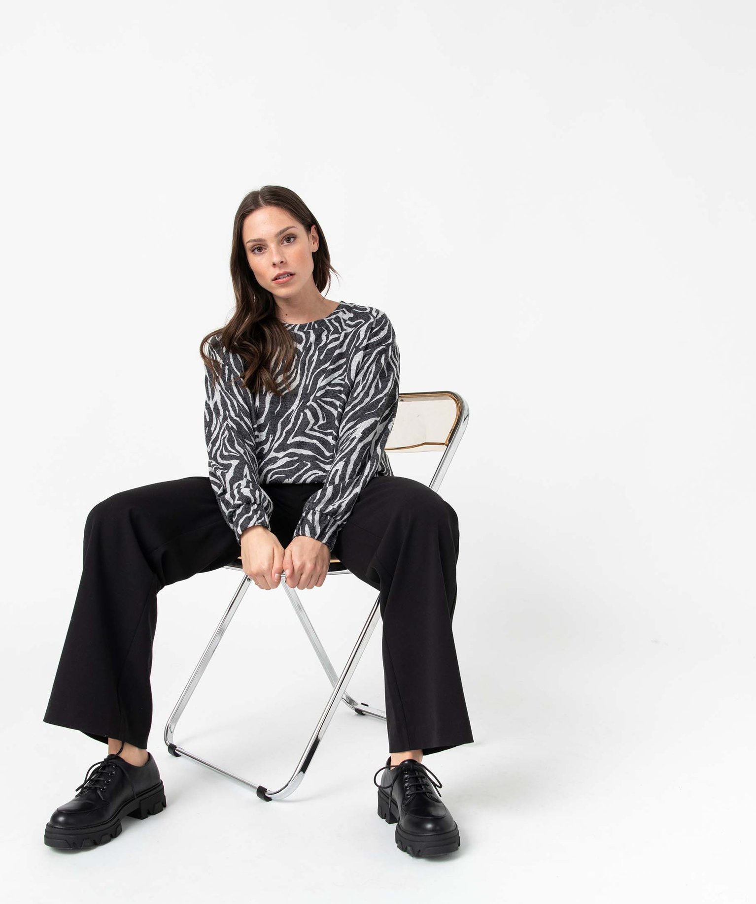 Tee-shirt femme imprimé à manches longues imprime | GEMO