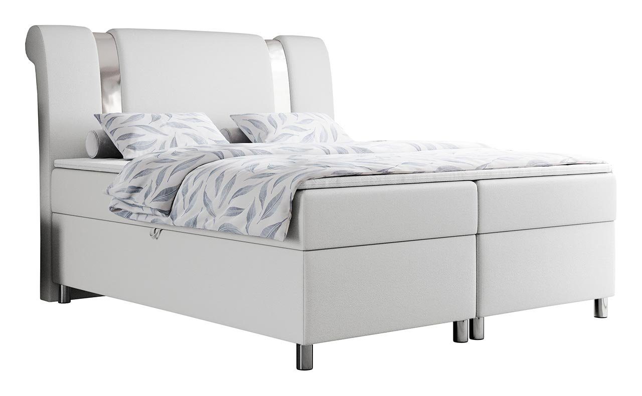MKS MÖBEL Boxspringbett JOWI, Boxspringbett mit Bettkasten, Multipocket-Matratze, Topper