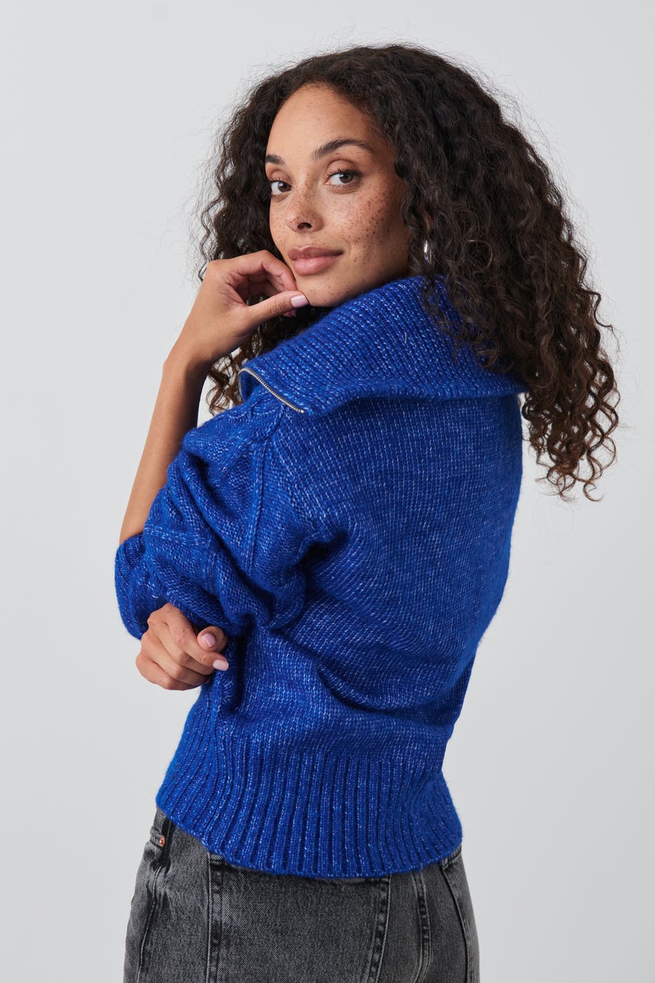 Knitted zip sweater