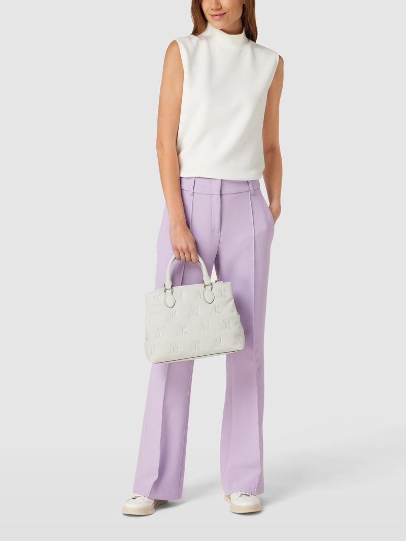 Handtasche mit Allover-Logo-Stitchings Modell 'serenita' in offwhite