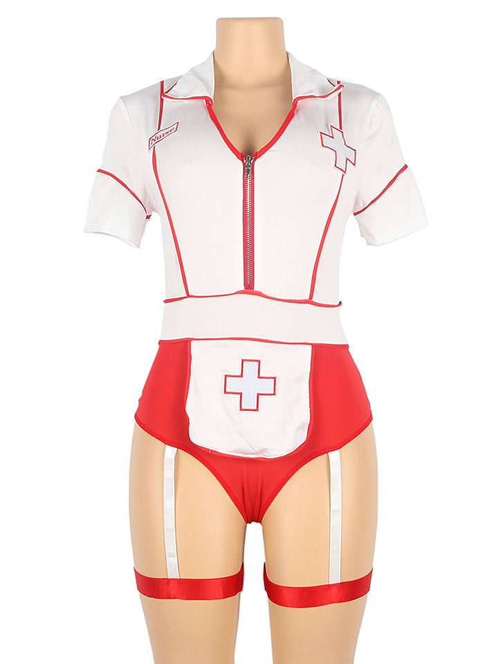Carnival Party Kostüm in Rot/ Weiß günstig kaufen