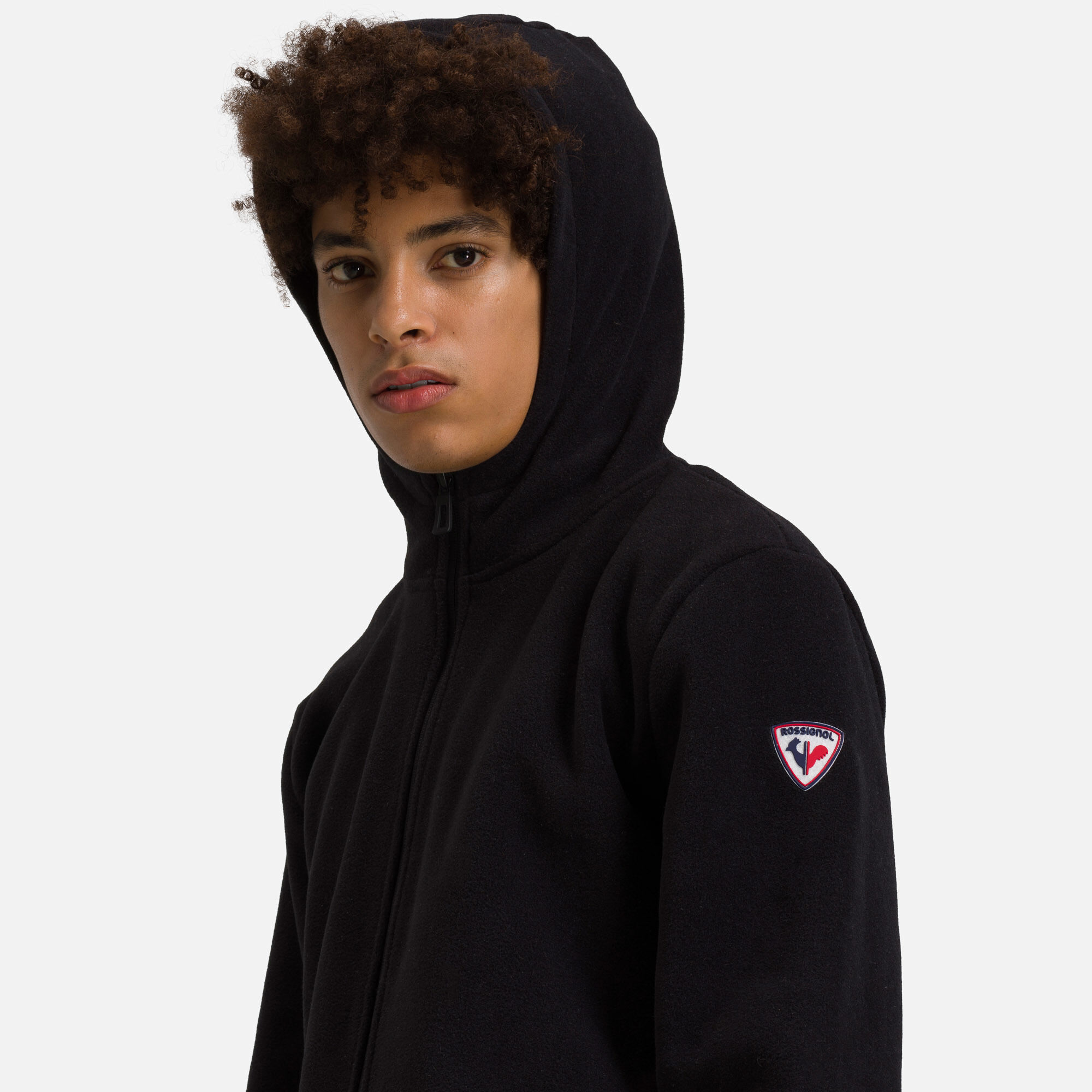 Pull en polaire à capuche zippé Homme