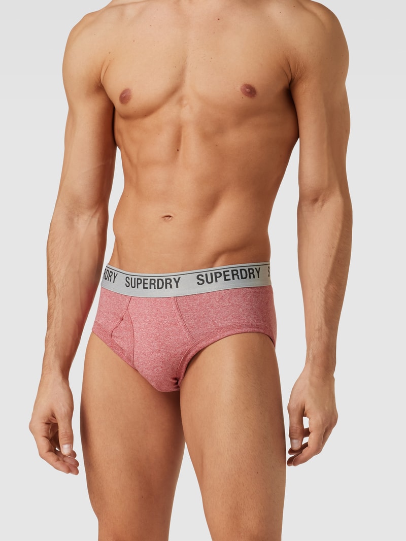 Slip mit Logo-Bund im 3er-Pack Modell 'BRIEF MULTI TRIPLE PACK' in rot