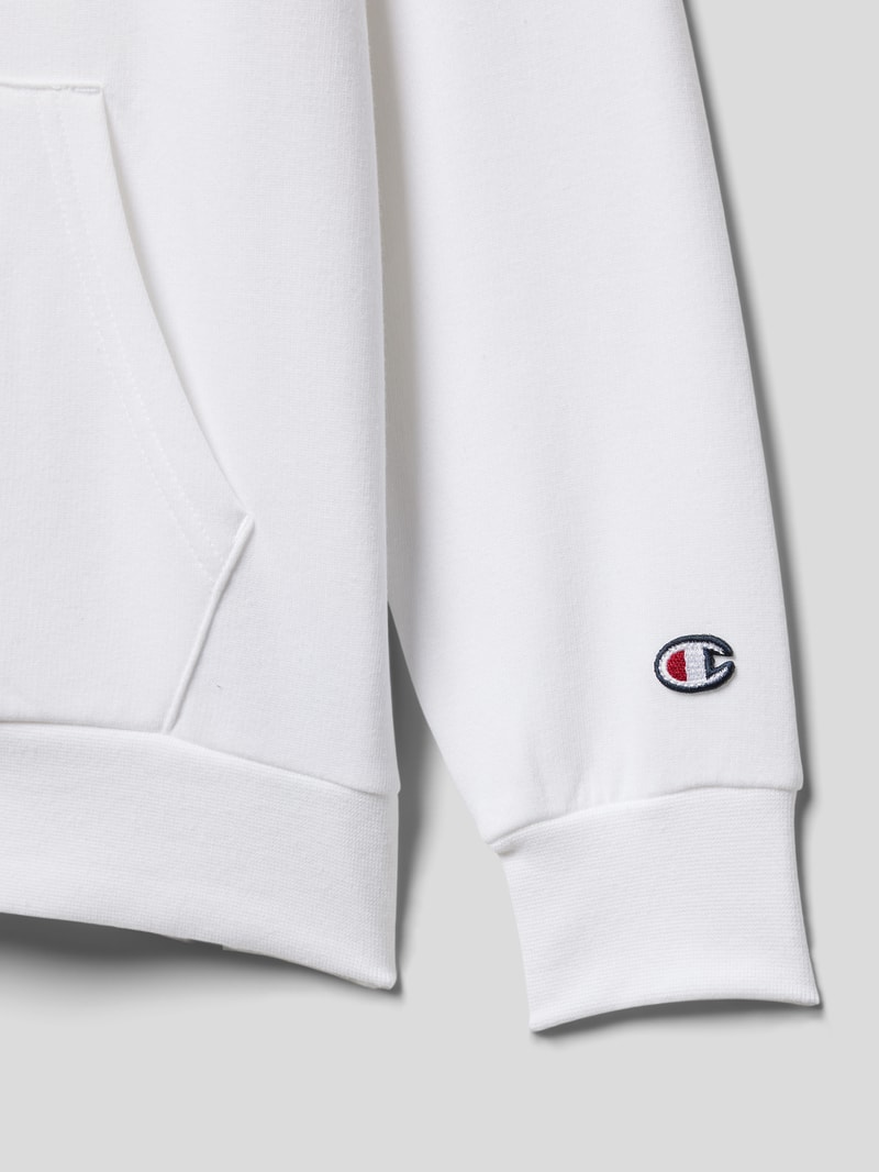 Hoodie mit Label-Stitching in weiß