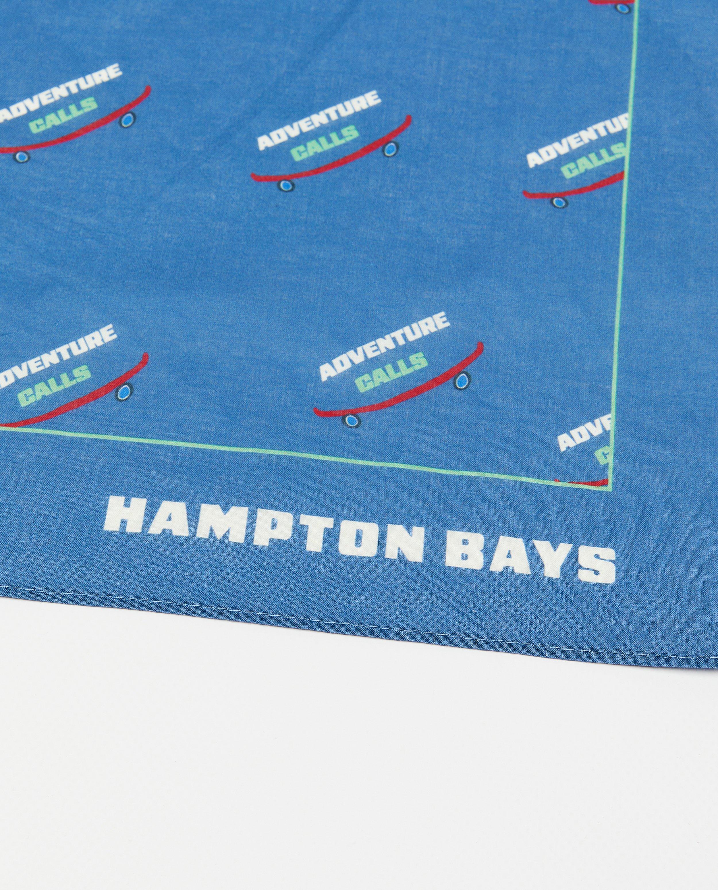 Eșarfă Hampton Bays cu imprimeu albastru de skateboard