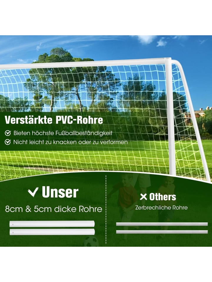 COSTWAY Fußballtor 365x182cm in Weiß günstig kaufen onesize