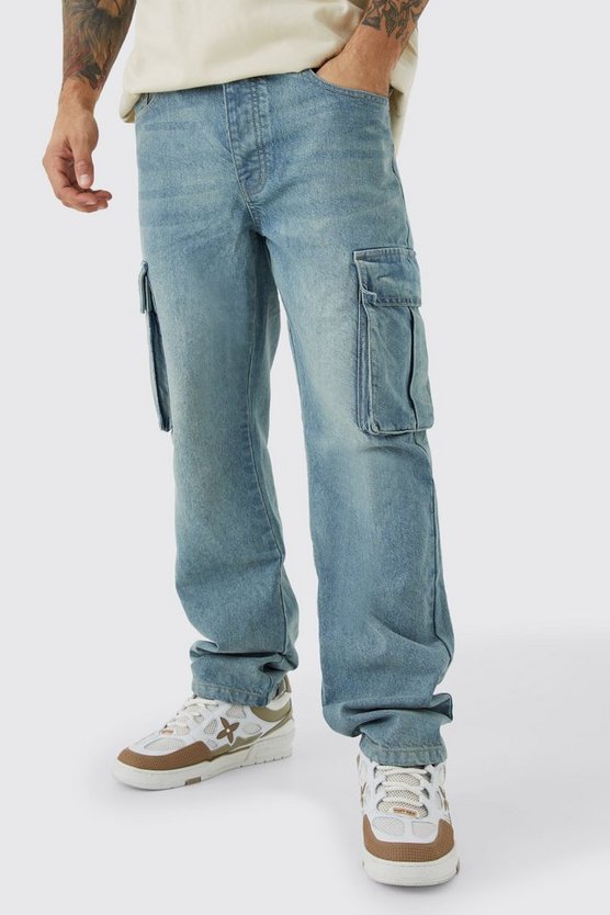 Lockere Cargo-Jeans