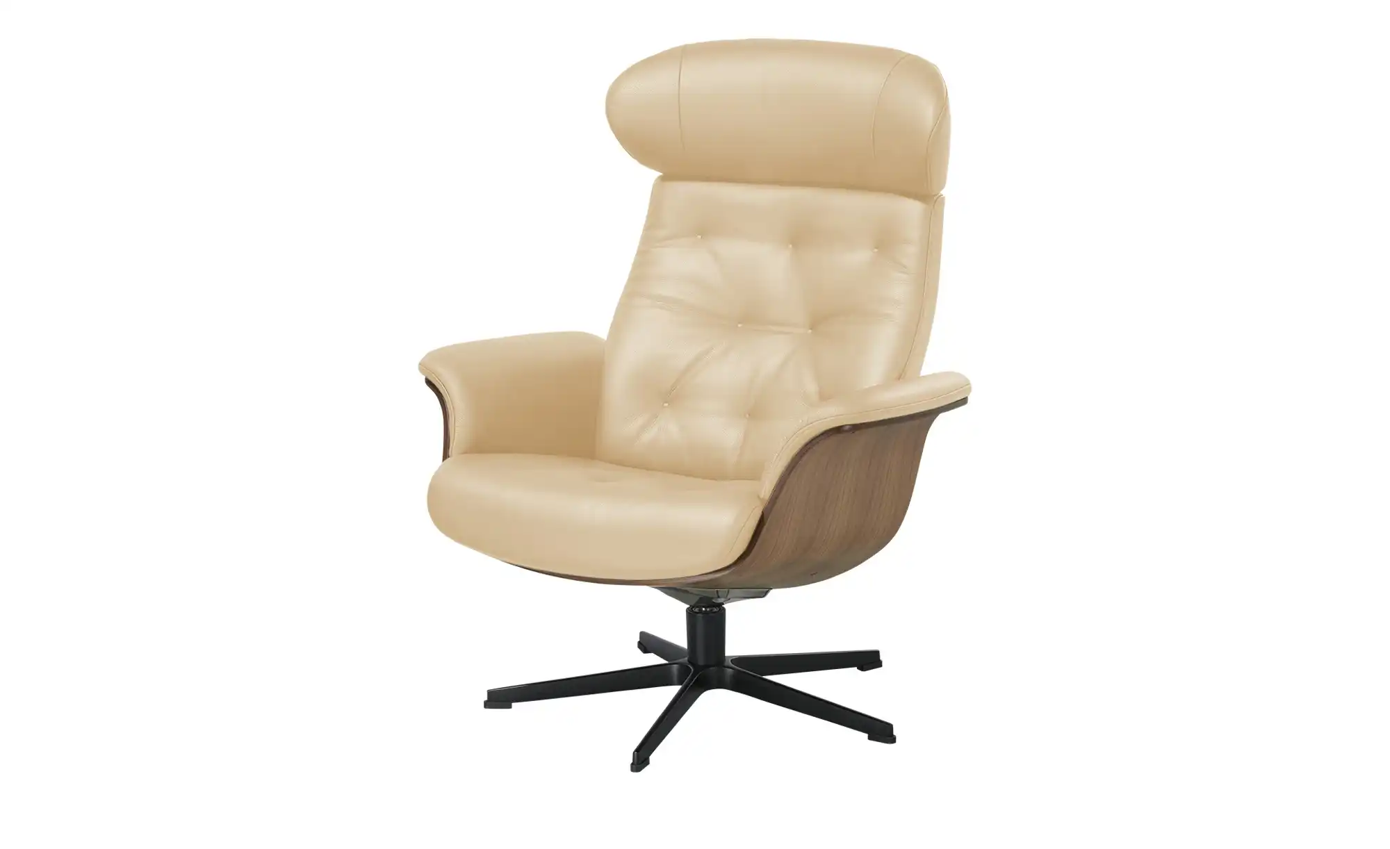 Sessel in Leder mit Knopfnaht