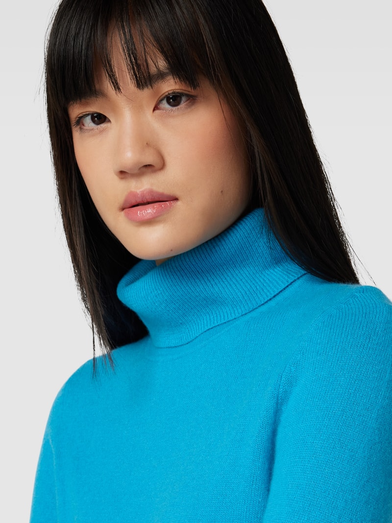 Kaschmirpullover in melierter Optik in himmelblau