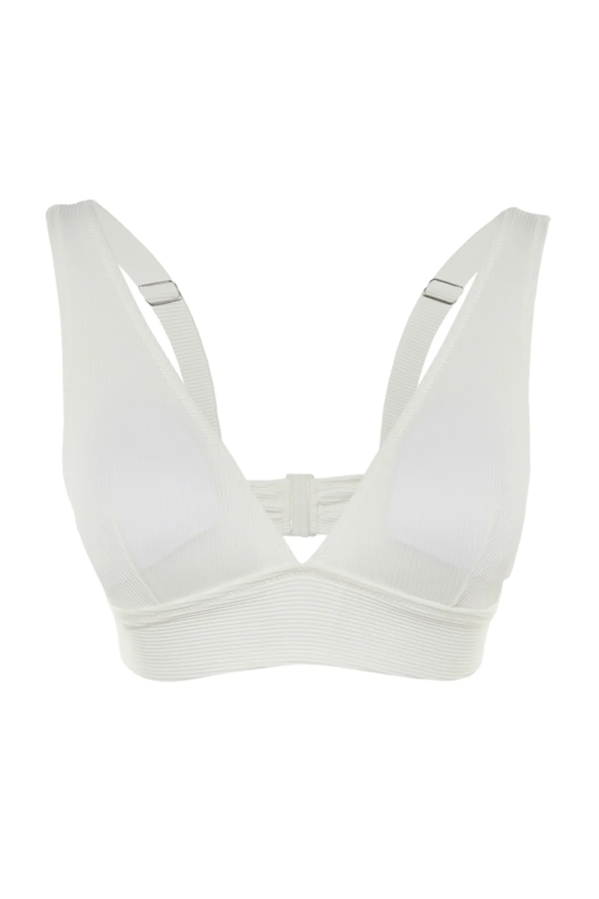 Trendyol Collection  Ecrufarbenes strukturiertes Triangel-Bikinioberteil für die Brautmode TBESS22BU0017