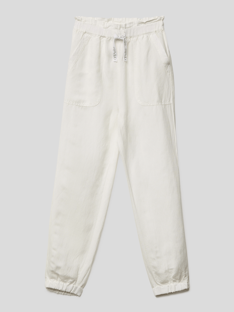 Jogpants aus Viskose-Leinen-Mix in offwhite