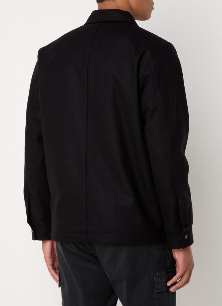Μπλούζα Stone Island 120F4 Ghost από μείγμα παρθένου μαλλιού σε κανονική γραμμή με τσέπες στο στήθος