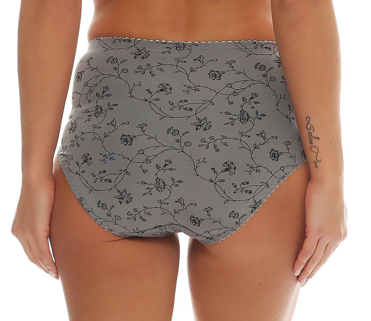 Cocain underwear Taillenslip Damen Slip Microfaser kleine Schleife Allovermotiv (Spar-Pack, 2-St) Leichter Shape-Effekt