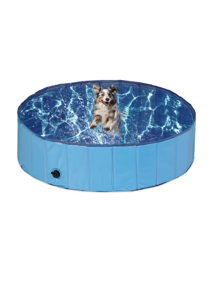 relaxdays Hundepool in Blau - (H)30 x Ø 120 cm günstig kaufen onesize