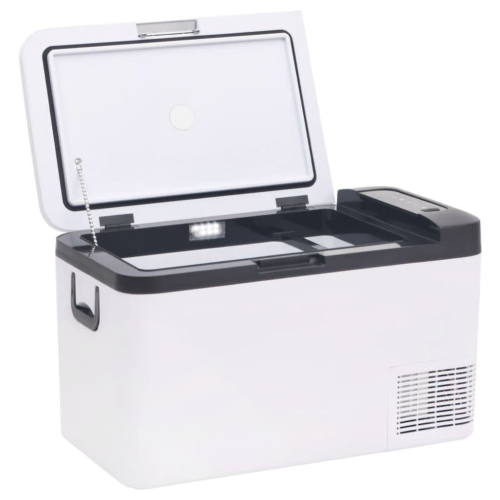 vidaXL Kühlbox Kompressor Kühlbox mit Griff und Adapter Schwarz und Weiß 18 L Camping