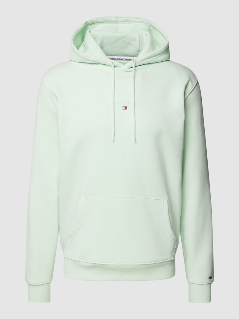 Hoodie mit Logo-Stitchings in mint