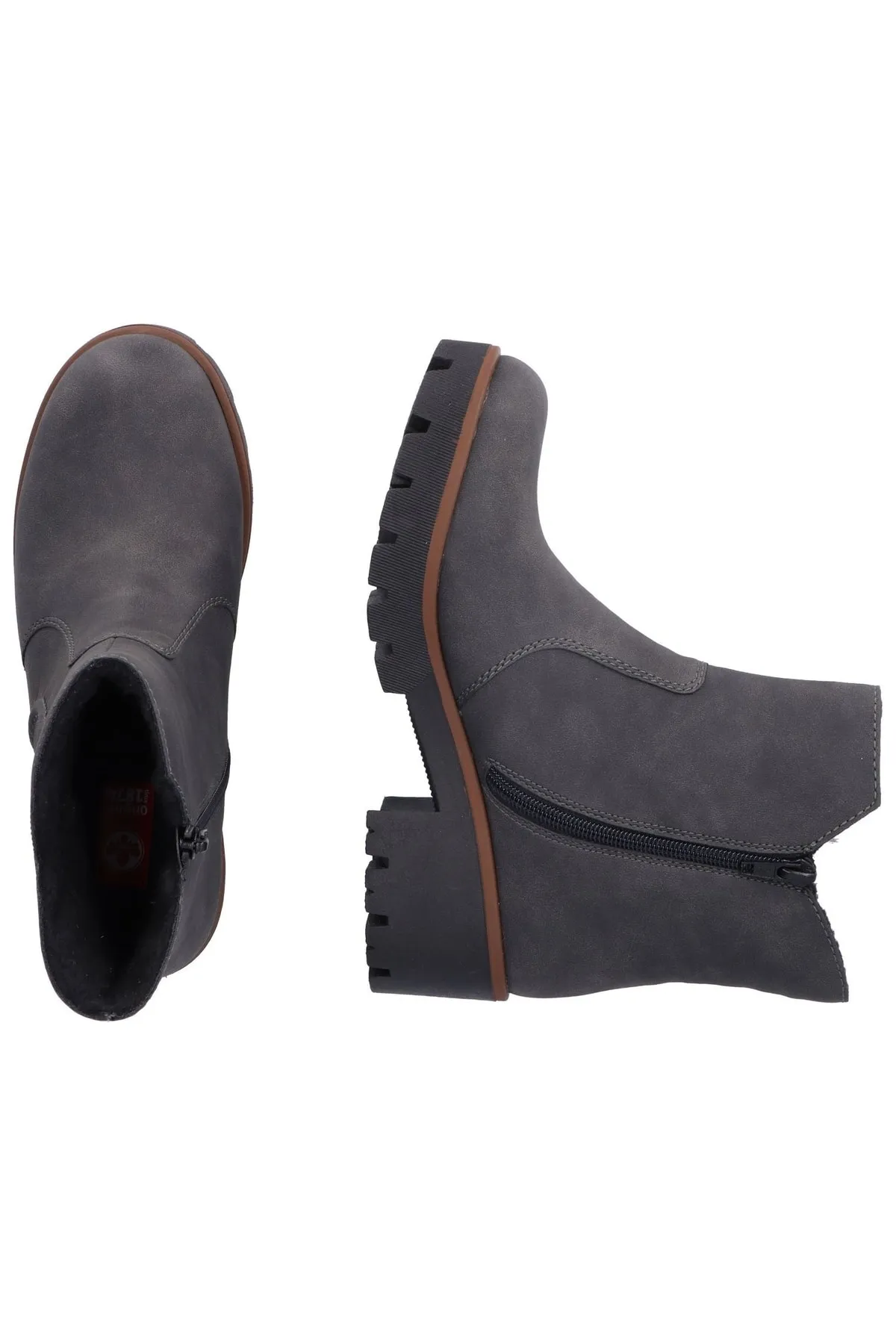 Rieker  Stiefelette - Grau - Blockabsatz