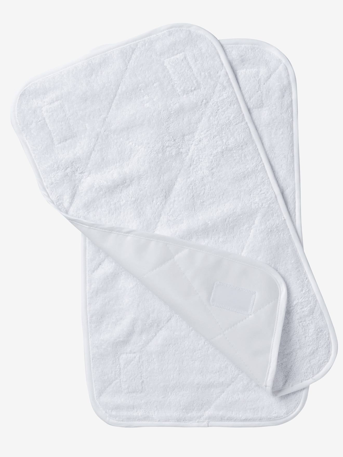 Lot de 2 tapis pour matelas à langer Basics bleu grisé + blanc