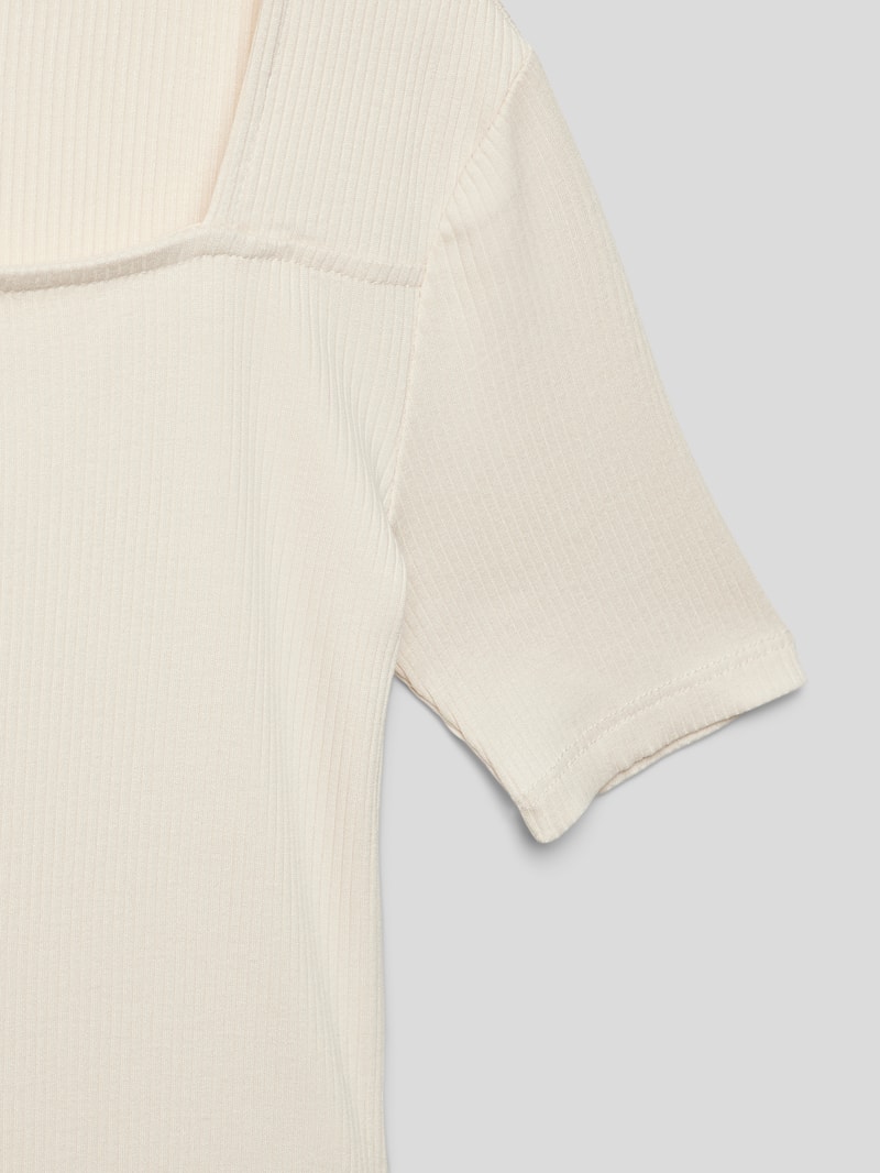 T-Shirt mit Karree-Ausschnitt in weiß