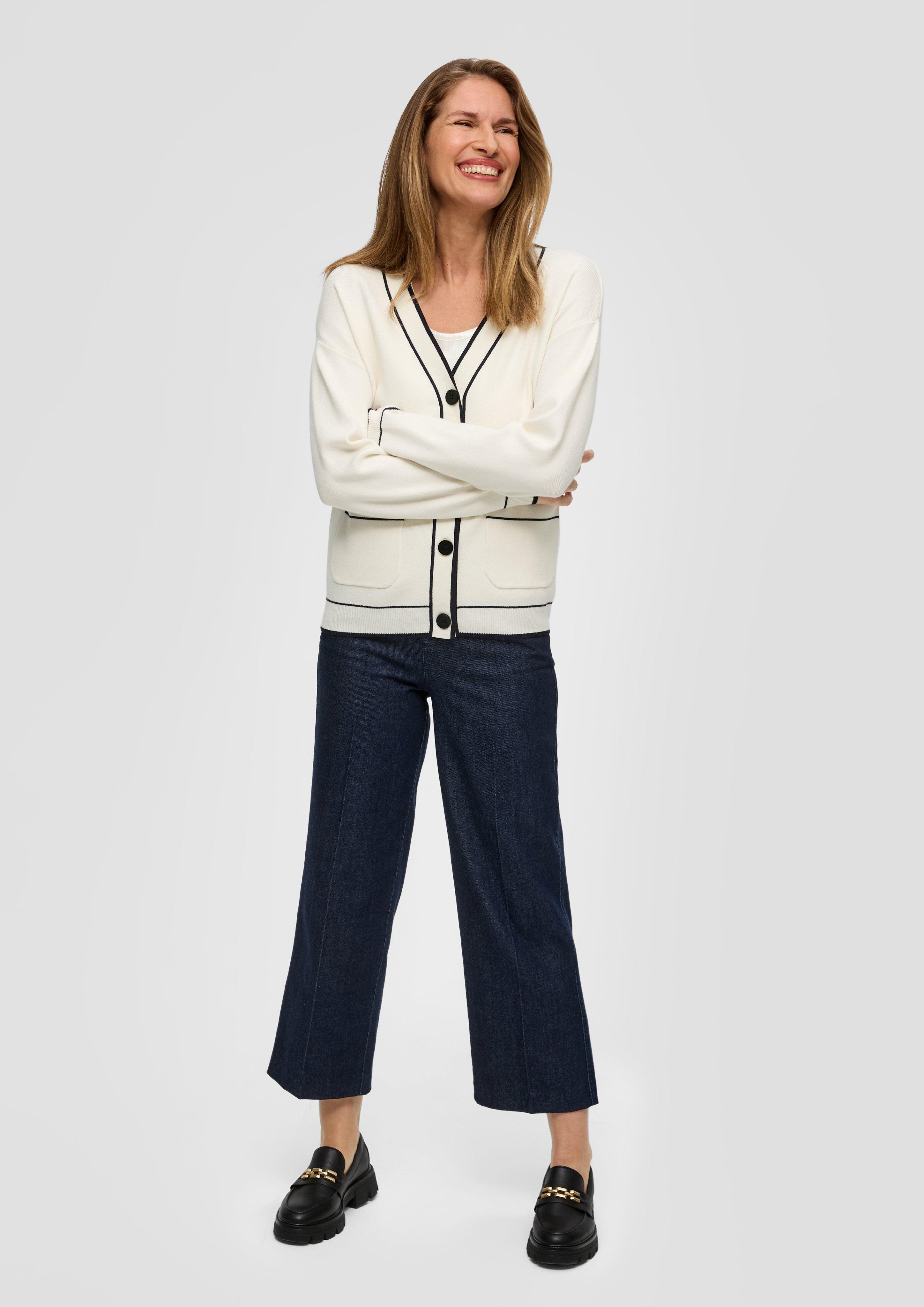 Strickjacke mit Kontrastdetails  2140484-0200