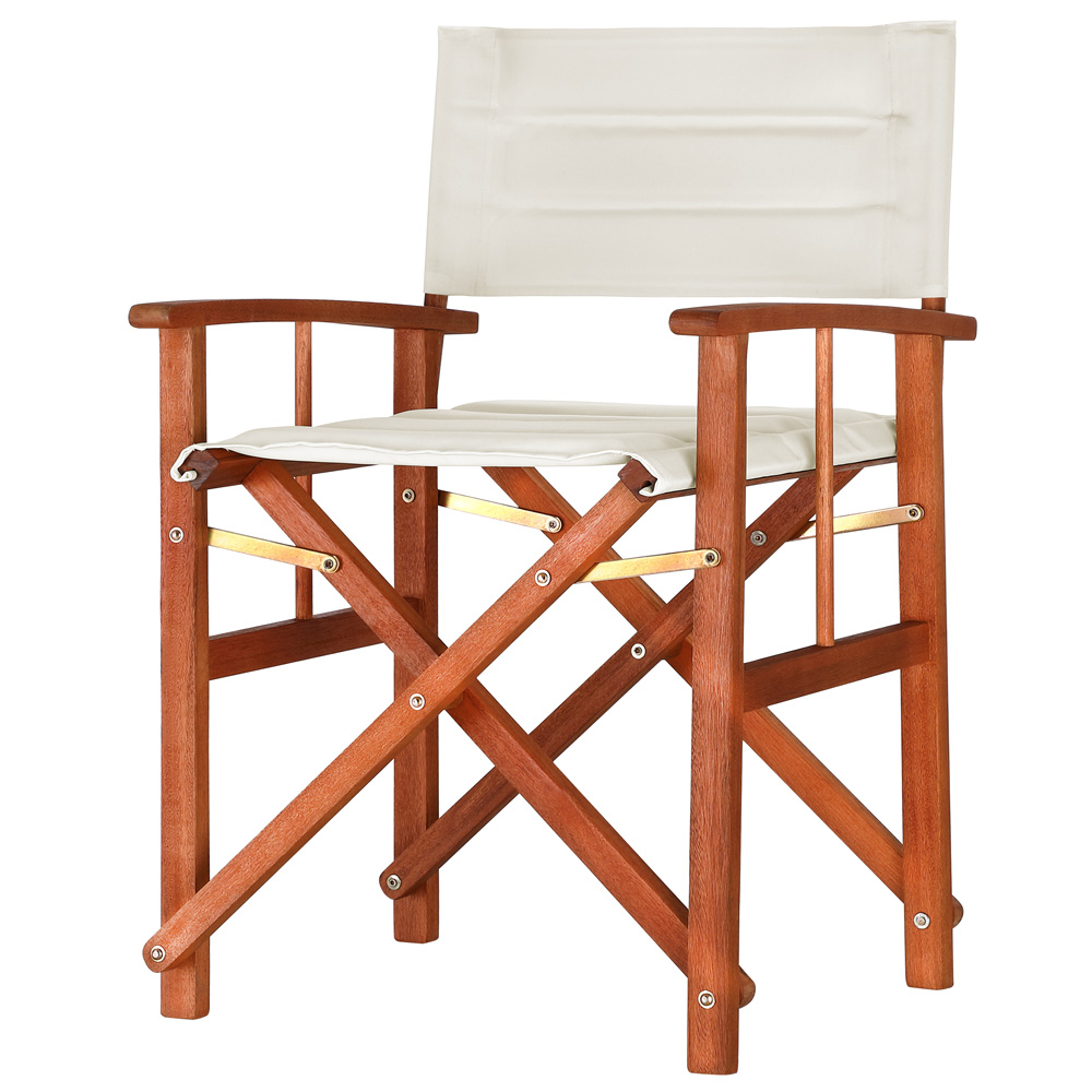 Casaria Regiestuhl Cannes Creme Eukalyptus FSC®-zertifiziert gepolstert