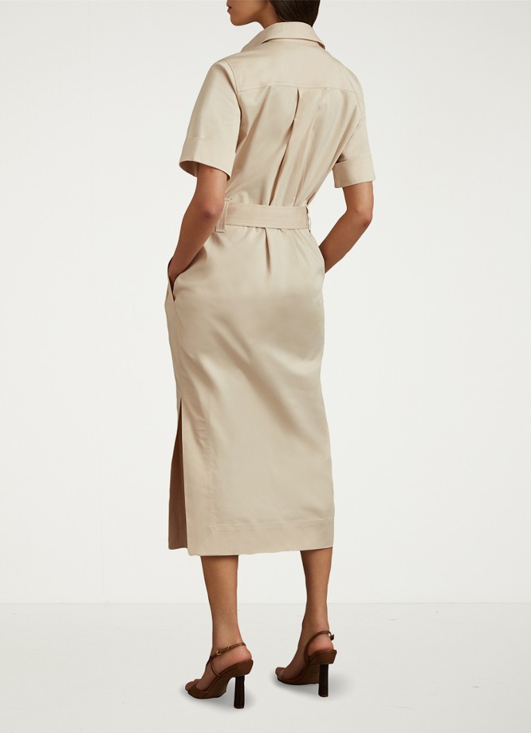 Rochie midi stil bluză de la Aimie de Reiss, cu buzunare cu clapă.