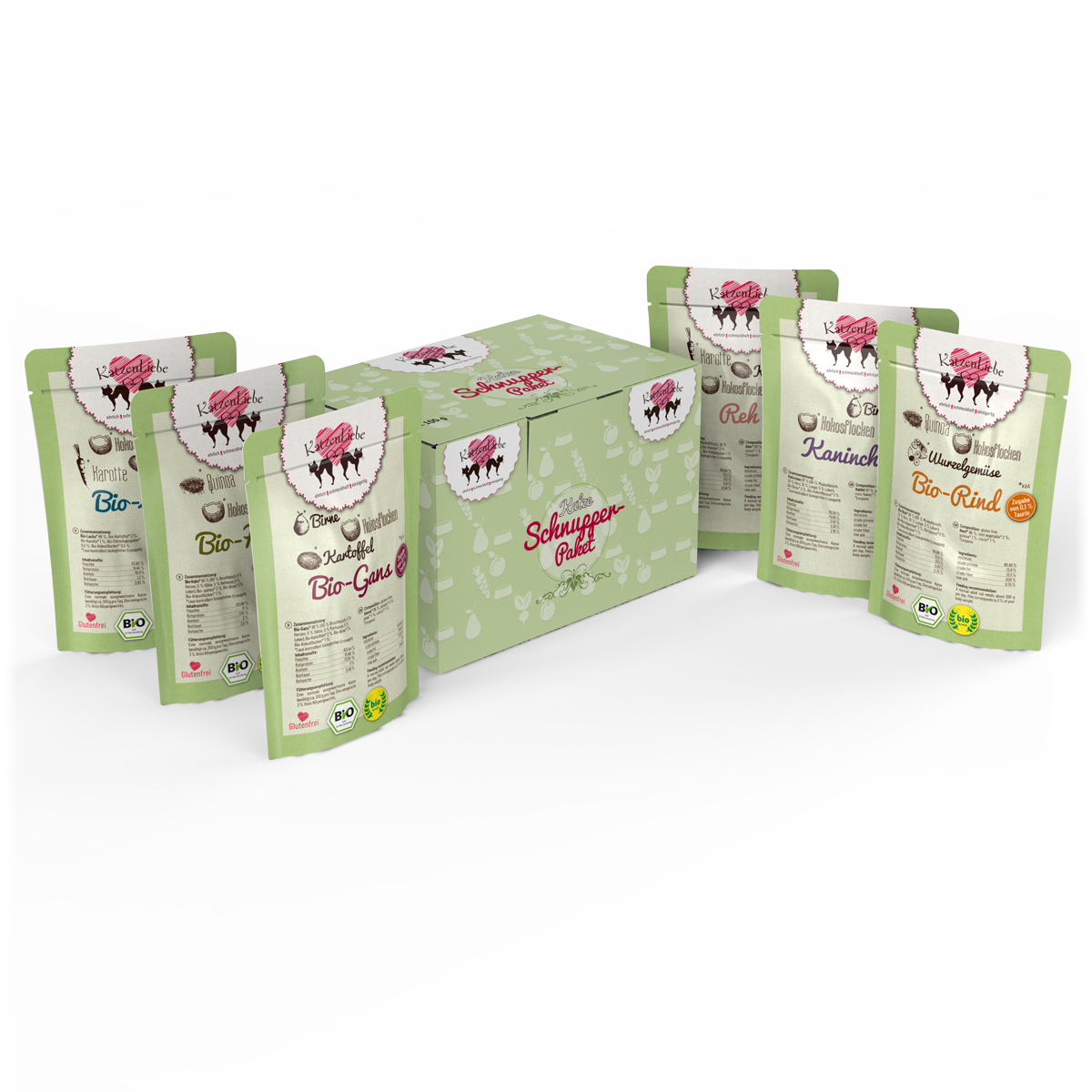KatzenLiebe Nassfutter KatzenLiebe Bio-Mixpaket 6x100g