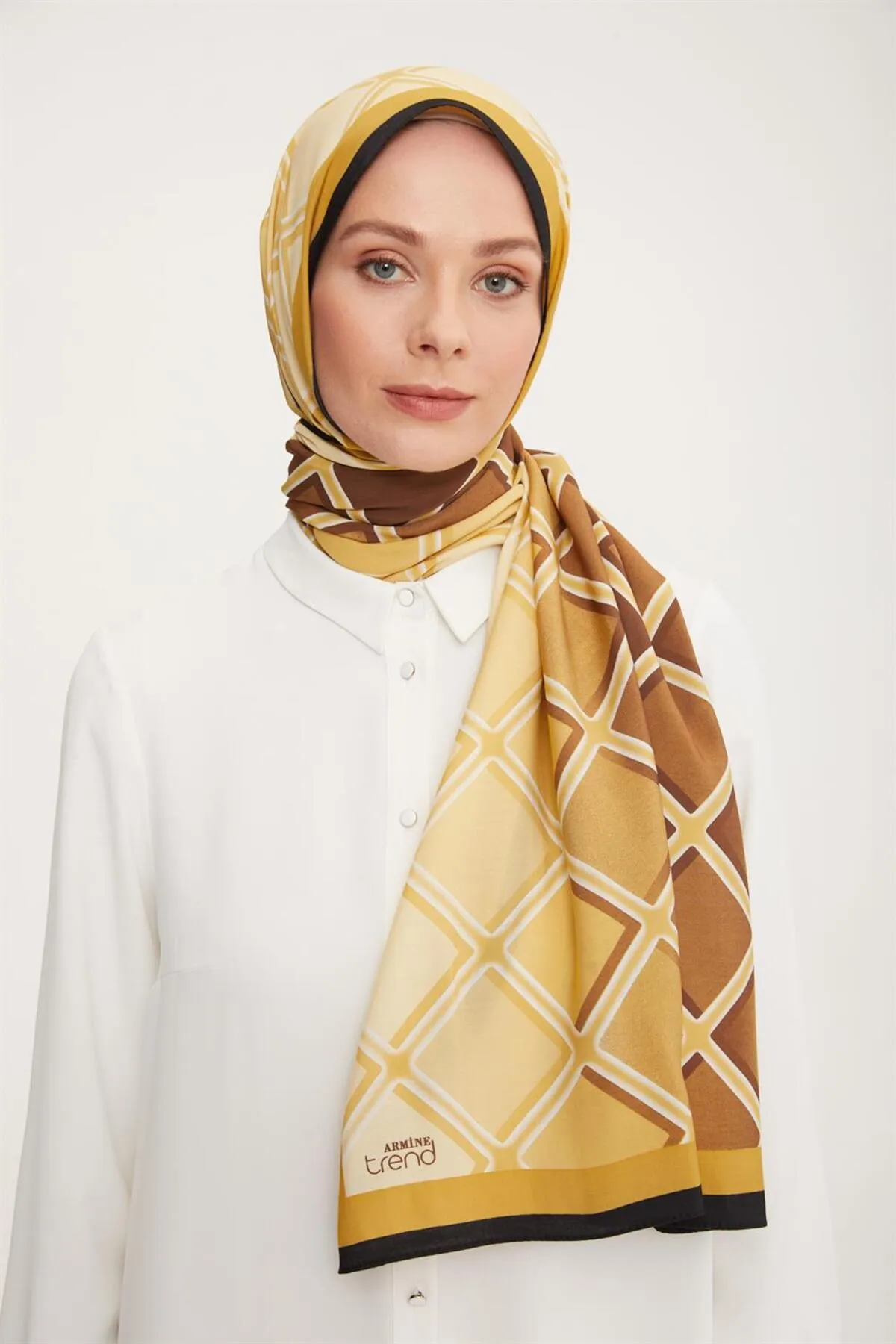 Armine  Trend-Modalschal – Fliesenmuster – 5338-06 – Gelb