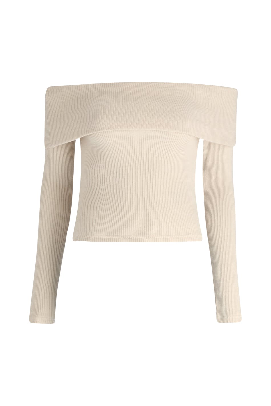 Off shoulder rib top