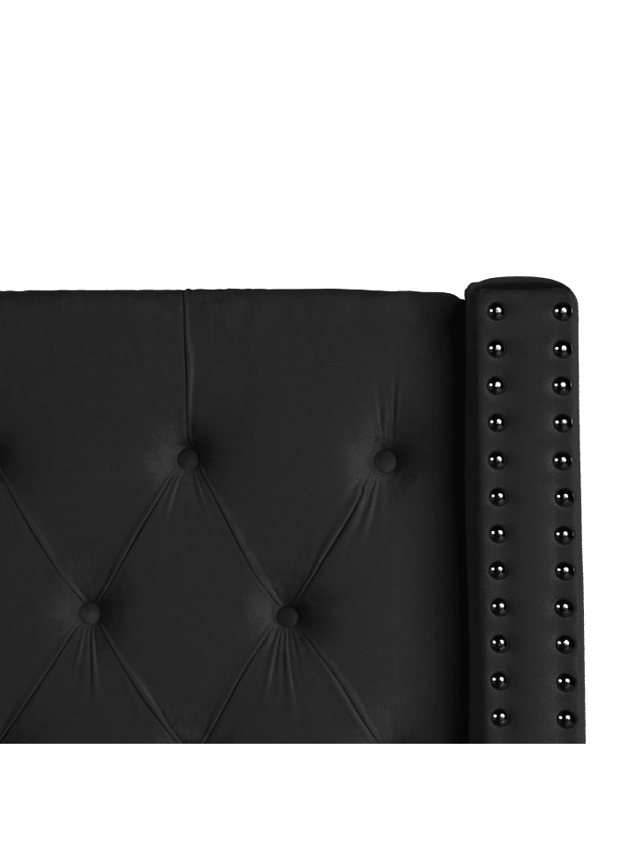 Beliani Doppelbett LUBBON in Schwarz/Silber - (W) 210 x (H) 144 x (L) 217 cm günstig kaufen onesize