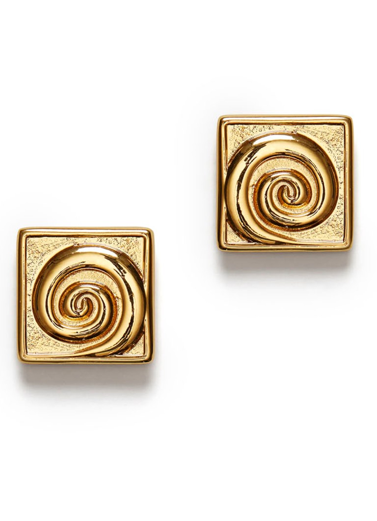 ANNI LU Swirly Square auksu dengti auskarai su įsmeigtukais