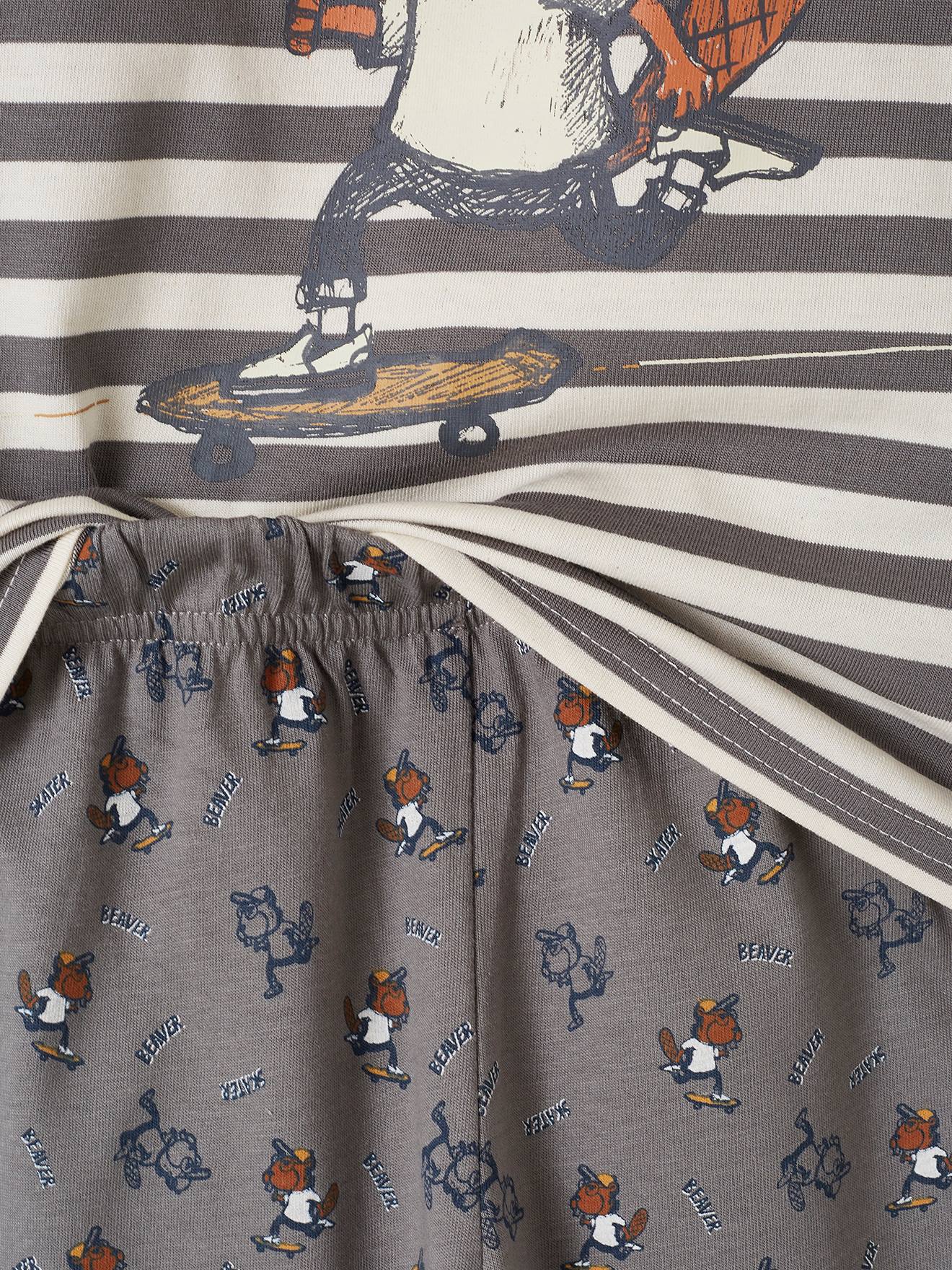 Pyjama castor skate garçon gris