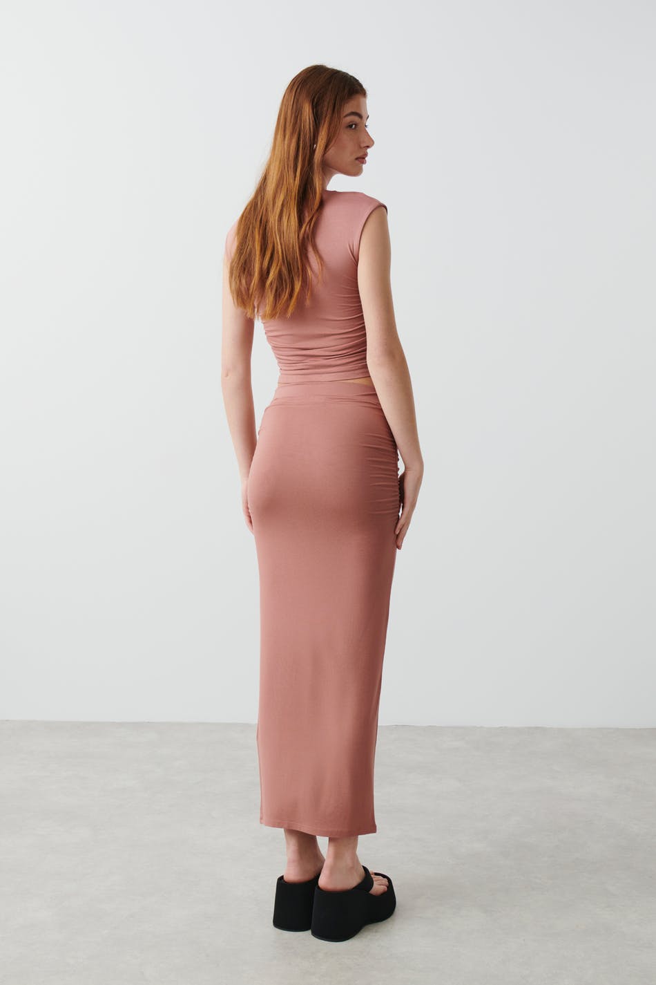 Soft touch ruched skirt