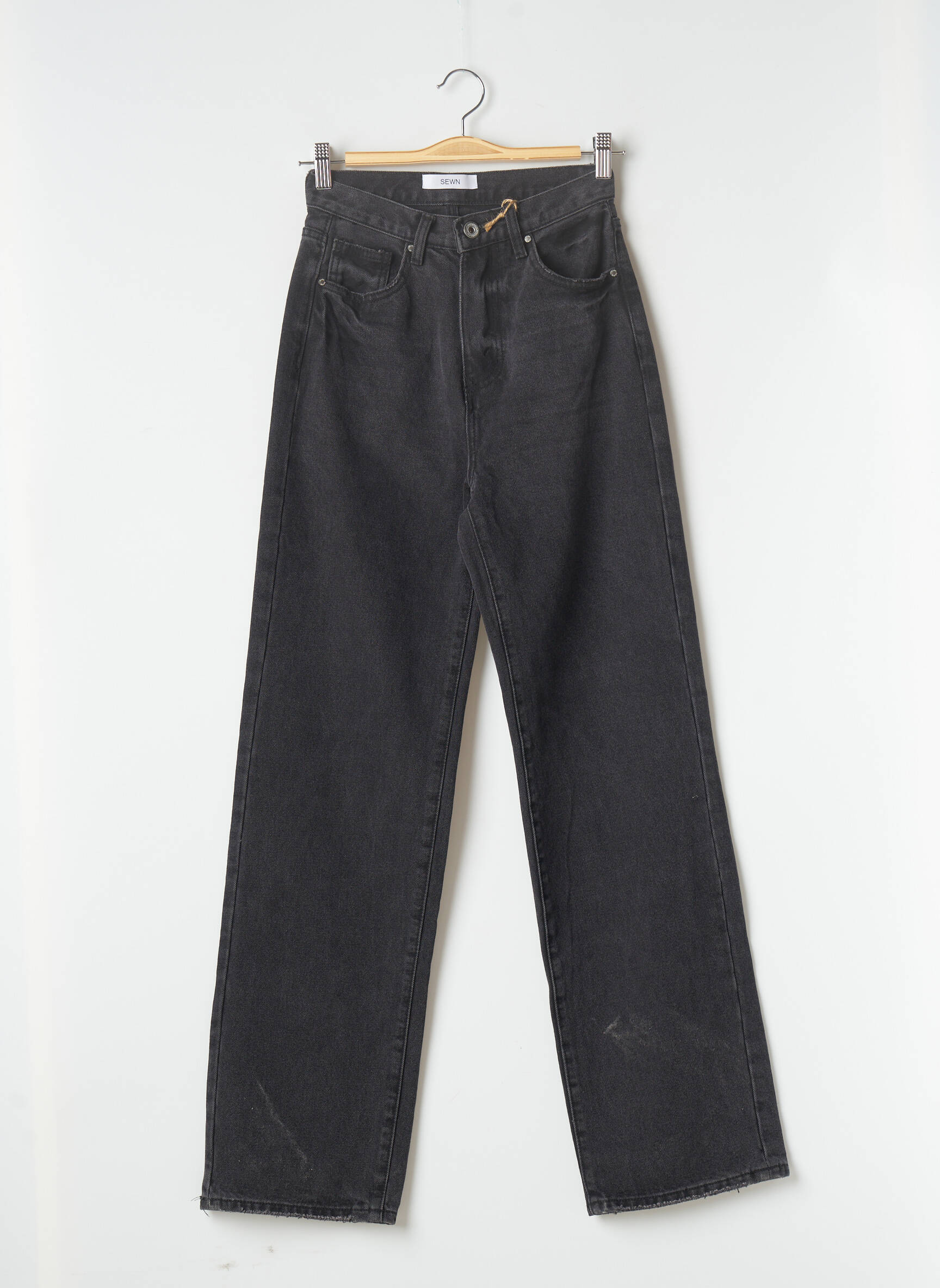 Sewn Jeans Coupe Large Femme couleur gris