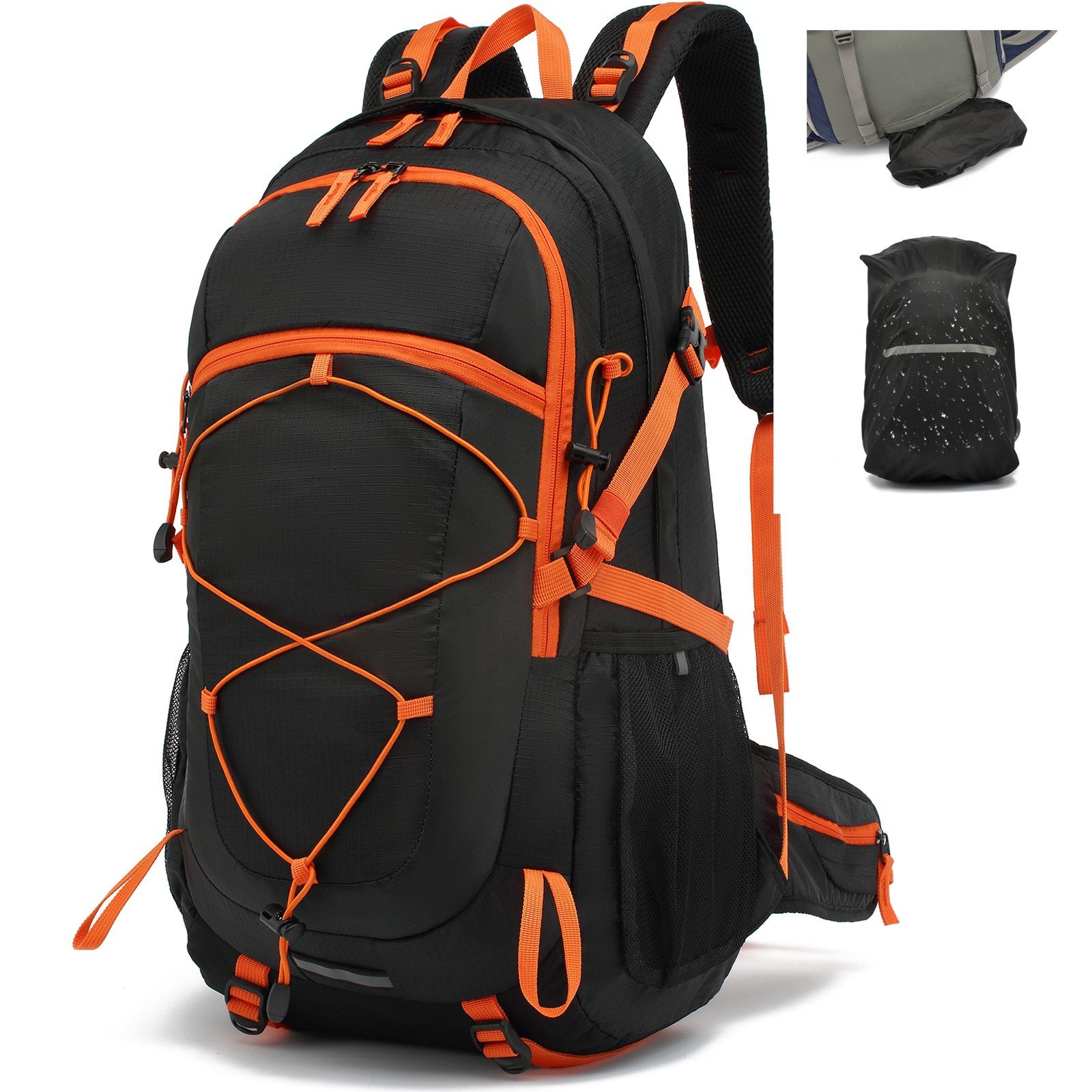 TAN.TOMI Fahrradrucksack 40L Wanderrucksack Trekkingrucksack Outdoor (Ausgestattet mit 1-Rucksack und 1-Regenabdeckung), mit Regenschutzhülle, Komressionsgurte für Trekkingstöcke, Schlafsack