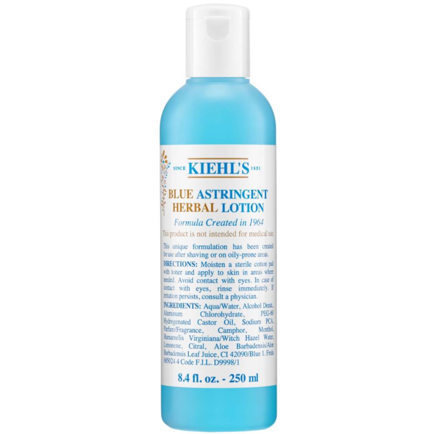 kiehl's Blue Astringent Herbal Lotion Tonique astringeant anti-imperfections pour peaux adolescentes 250 ml