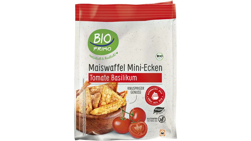 BIO PRIMO Bio Mini Maiswaffeln mit Tomate-Basilikum 50 g