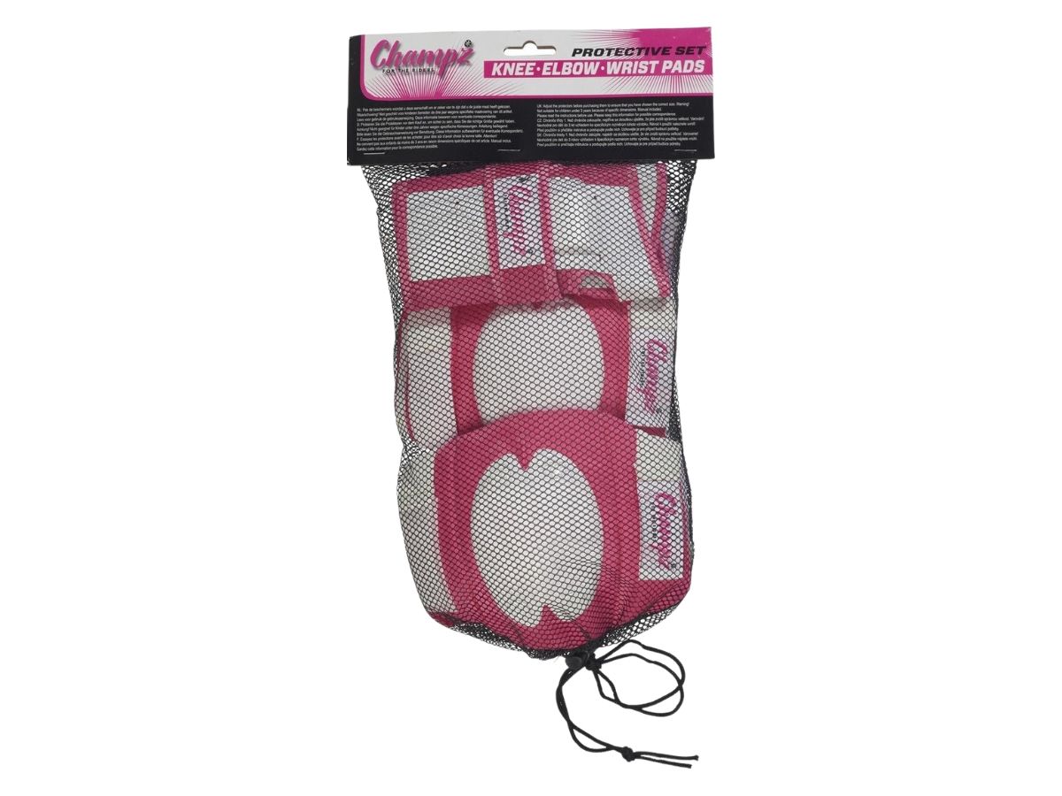 Champz Rosa/Weiß Kinder Skate Schutzset