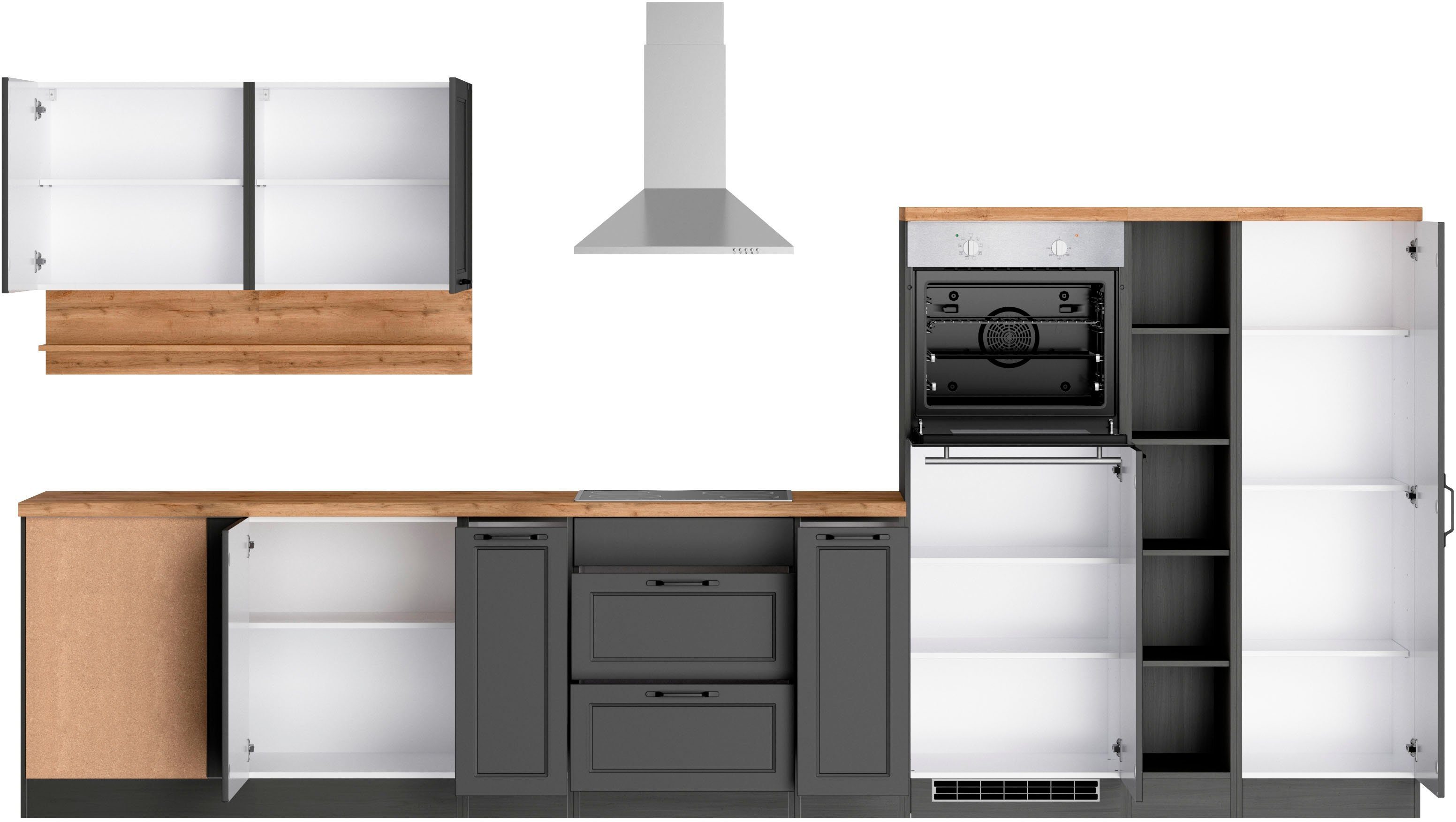 HELD MÖBEL Küche Lana, Stellbreite 240/380 cm, wahlweise mit E-Geräten