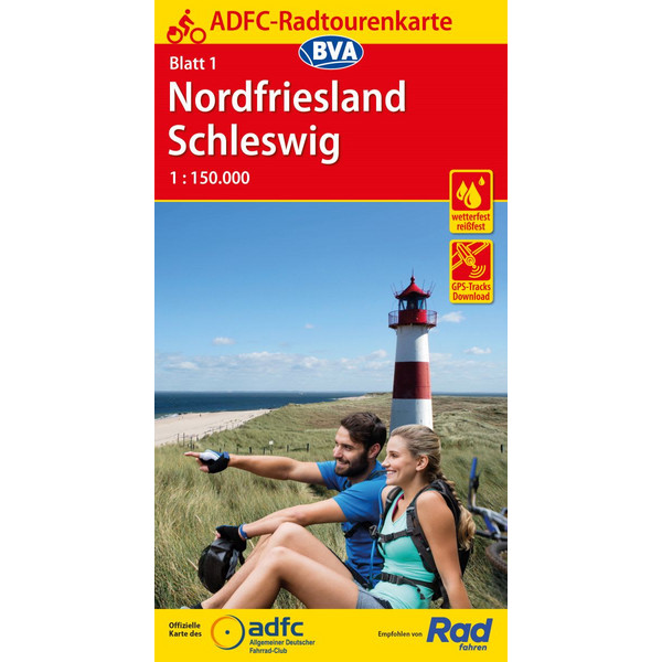 ADFC-RADTOURENKARTE 1 NORDFRIESLAND /SCHLESWIG 1:150.000 - Fahrradkarte