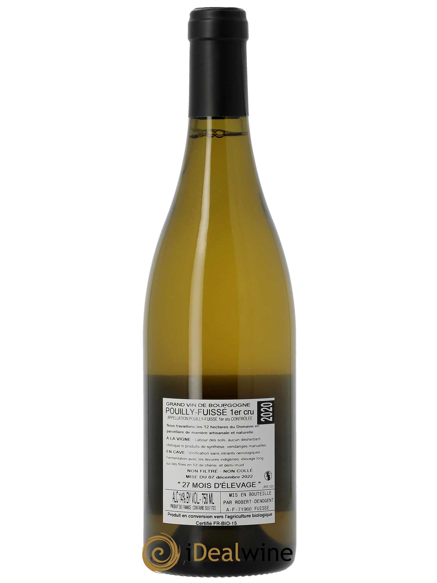 Pouilly-Fuissé 1er Cru Vers Cras Robert Denogent (Domaine)  2020 - Lot de 1 Bouteille