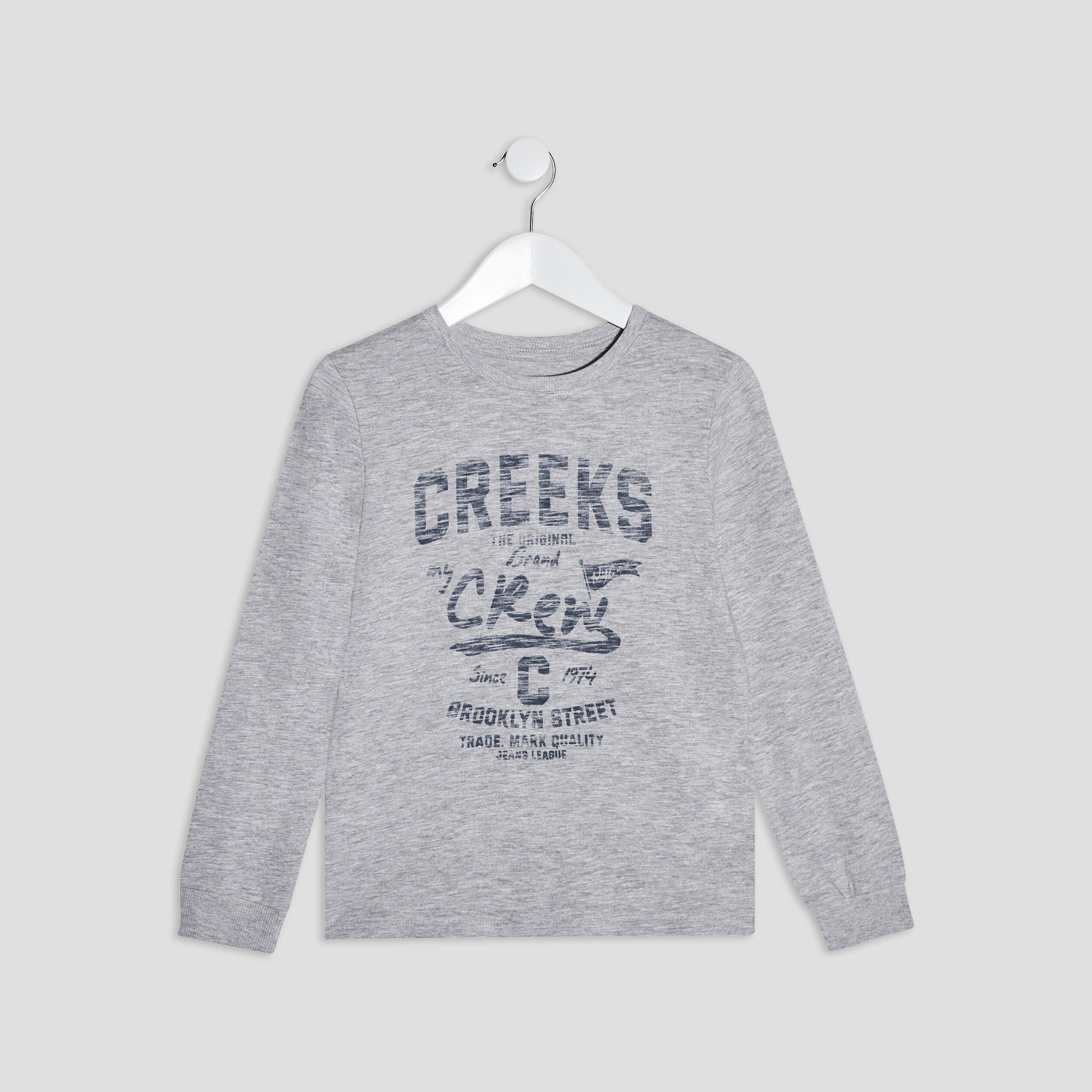 T-shirt manches longues Creeks gris garçon | La Halle