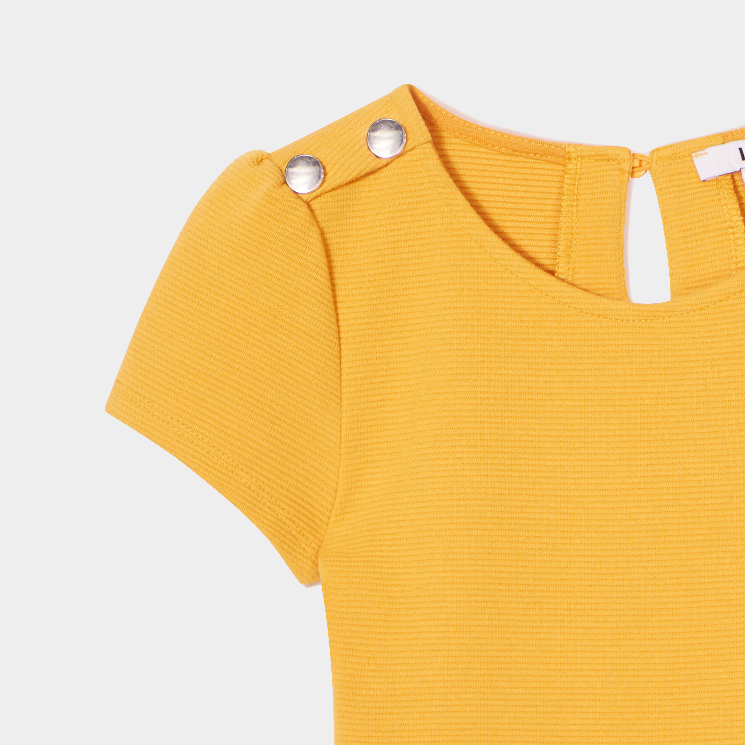 Robe trapèze manches courtes jaune moutarde fille | La Halle