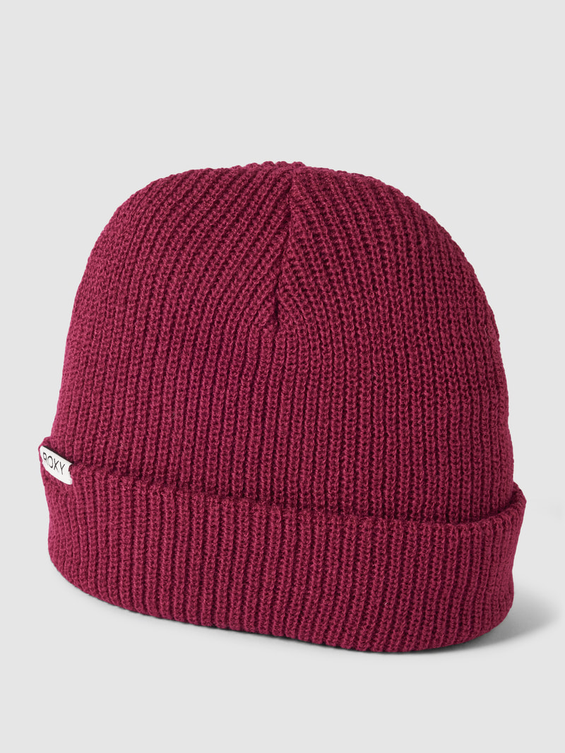 Beanie mit Label-Patch in fuchsia