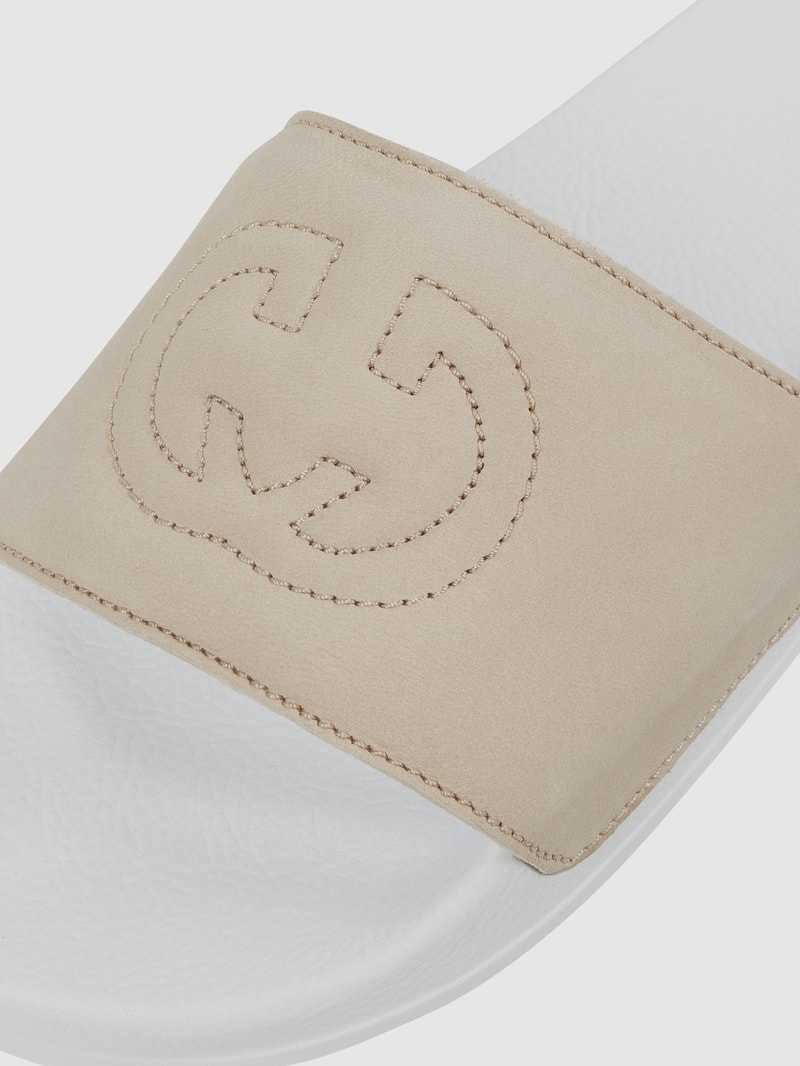 Slides aus Leder Modell 'Gerrylette' in beige