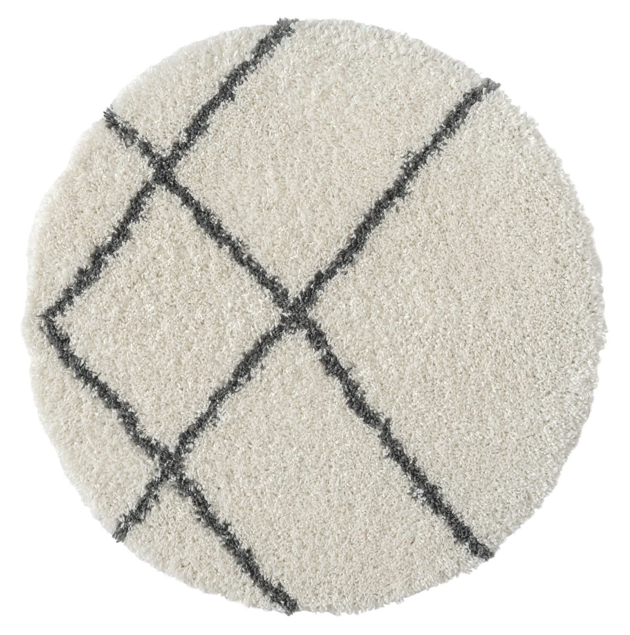 MyFlair Teppich Laure, 120cm x 120cm, Farbe Weiß, rund, Florhöhe 37mm